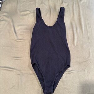 Zara Black Ribbed Bodysuit
